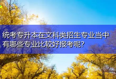 統(tǒng)考專升本在文科類招生專業(yè)當中有哪些專業(yè)比較好報考呢？