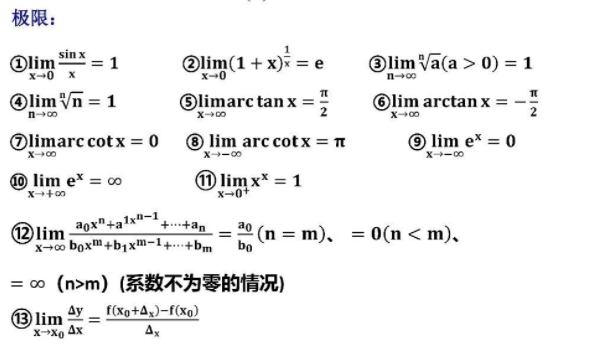 專升本高數(shù)常用公式