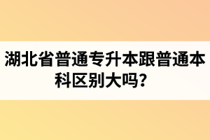 湖北省普通專升本跟普通本科區(qū)別大嗎？專升本專業(yè)課考什么內(nèi)容？