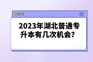 2023年湖北普通專升本有幾次機會？