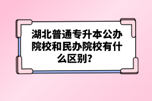 湖北普通專升本公辦院校和民辦院校有什么區(qū)別？