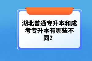 湖北普通專升本和成考專升本有哪些不同？