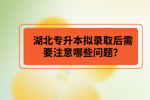 湖北專升本擬錄取后需要注意哪些問題？