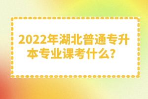 2022年湖北普通專升本專業(yè)課考什么？