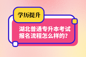 湖北普通專升本考試報名流程怎么樣的？