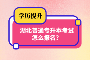 湖北普通專升本考試怎么報(bào)名？