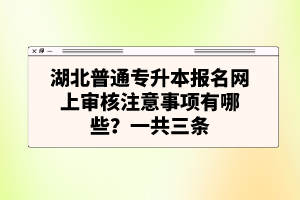 湖北普通專升本報名網(wǎng)上審核注意事項有哪些？一共三條