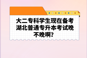 大二?？茖W(xué)生現(xiàn)在備考湖北普通專升本考試晚不晚??？