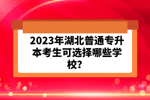 2023年湖北普通專升本考生可選擇哪些學(xué)校？