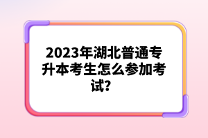 2023年湖北普通專升本考生怎么參加考試？