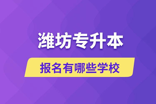 濰坊專升本報名有哪些學校？