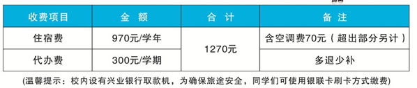 福建省民政學(xué)校收費(fèi)標(biāo)準(zhǔn)