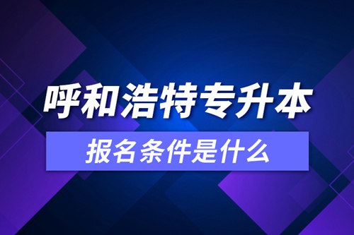 呼和浩特專升本報(bào)名條件是什么