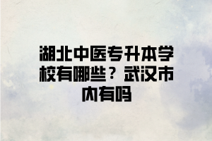 武漢有可以報(bào)中醫(yī)類專業(yè)的湖北普通專升本學(xué)校嗎？