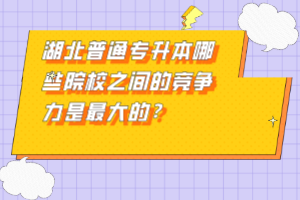 湖北普通專升本哪些院校之間的競(jìng)爭(zhēng)力是最大的？